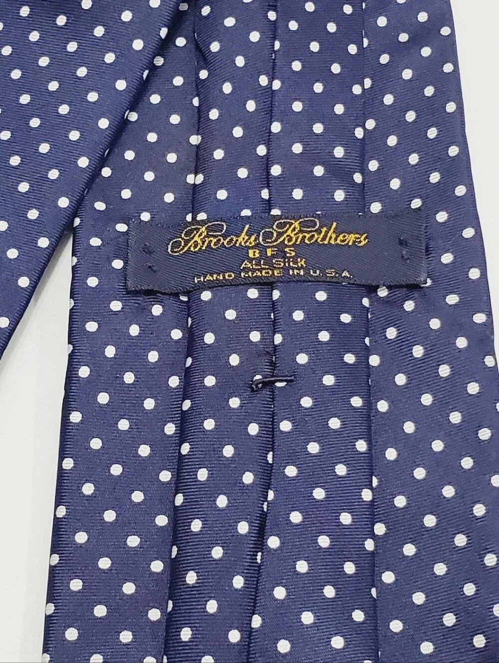 Brooks Brothers BSF Men's Silk Neck Tie Blue Polka Dot Pattern 57x3.75